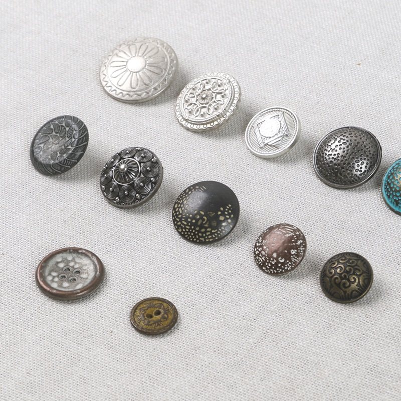 금속 단추 복고풍 시리즈 스웨터 재킷 코트 단추 고민 데님 의류 액세서리 소재