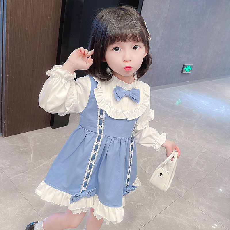 韓国版の女の子の王女のスカートの春の洛麗塔のスカート22新型の春服の小さい子供の洋風な女の子の赤ちゃんのワンピース