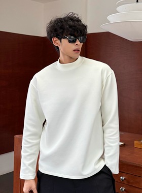 THCS2025秋冬新款简约舒适高级羊毛基础款半高领情侣打底潮版T恤