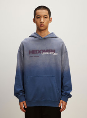 THOS 23AW 秋季新款数码印花渐变水洗上衣国潮休闲情侣款连帽卫衣