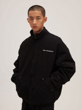 THOS 23AW 秋冬新款立领撞钉夹棉飞行员夹克男国潮冬季情侣厚外套