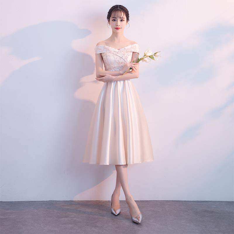 。纯色仙女小礼服名媛连衣裙气质中长款显瘦聚会结婚宴会伴娘礼服|msdalam kategori Butik wanita / wanita, perkahwinan/Cheongsam/pakaian, pakaian/malam - dari Buy2taobao.com untuk memberikan perkhidmatan ejen Taobao profesional membeli