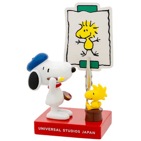 现货日本代购usj史努比糊涂塔克限定桌面摆件小画家明信片夹桌面
