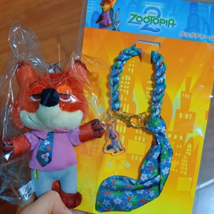 国内现货日本采购疯狂动物城电影院限定尼克毛绒挂件手机链钥匙扣