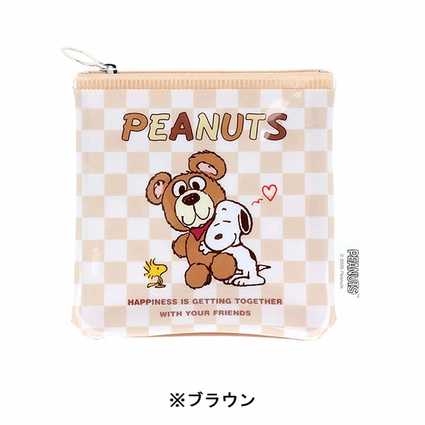 包邮现货日本正品snoopy史努比抱抱熊化妆包pvc卡套收纳包