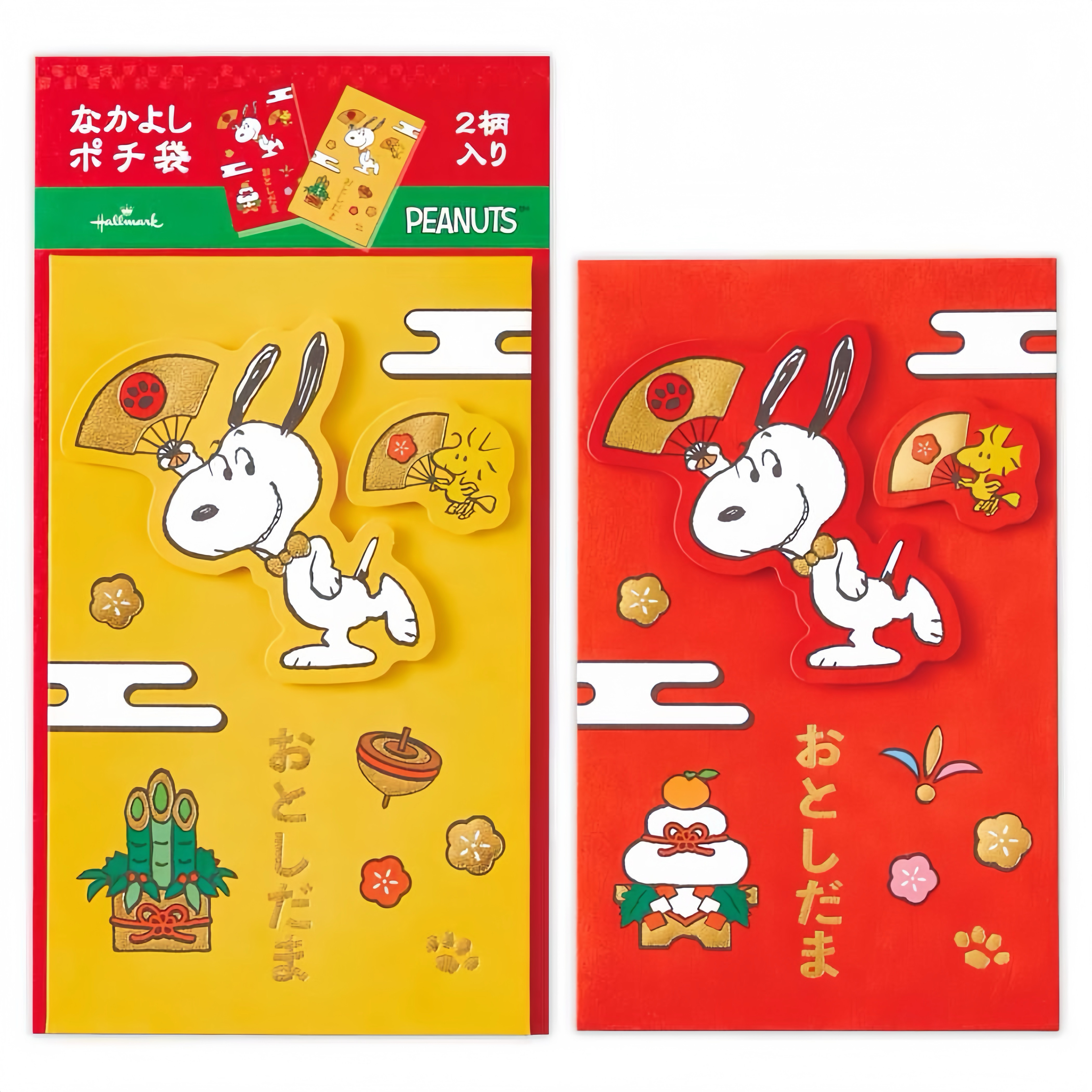国内现货日本采购史努比限定金箔装饰新年过节红包袋2枚装