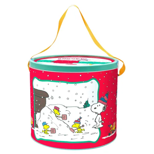 国内现货日本采购SNOOPY史努比圣诞限定很大一个的圆铁盒 礼物
