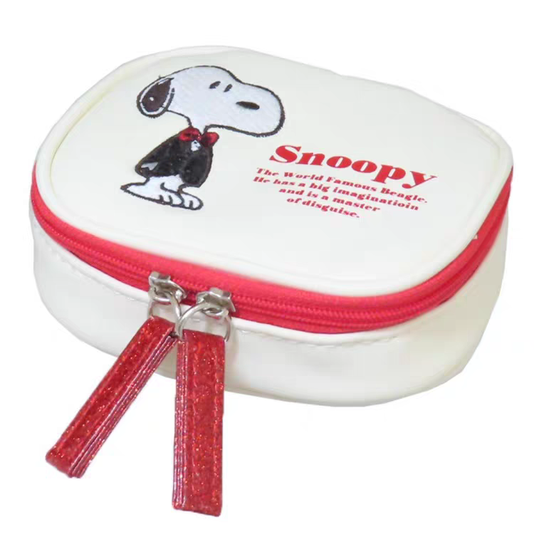 国内现货日本采购snoopy史努比刺绣人物图案小物收纳包首饰包