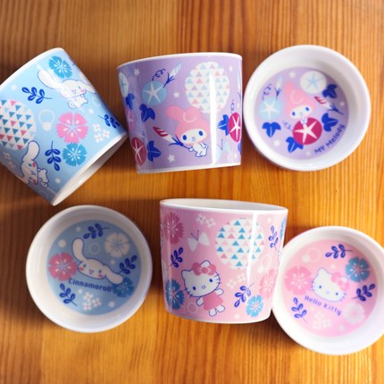 绝版日单三丽欧HelloKitty美乐蒂陶瓷杯子带盖皿防尘迷你点心盘