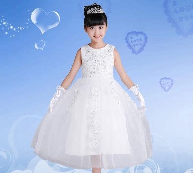迪士尼花童婚纱生日演出服公主裙