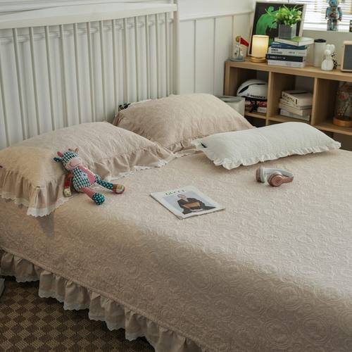 2025纯棉床盖单件夹棉绗缝全棉榻榻米床单四季通用三件套加厚防滑