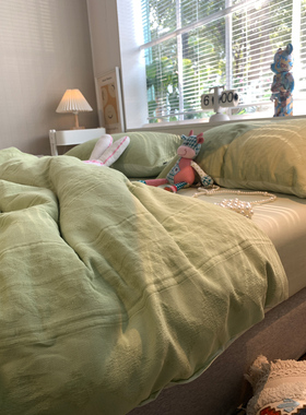 insA类全棉三层纱布提花四件套床上被套床单1.8m纯棉床上用品1.5m