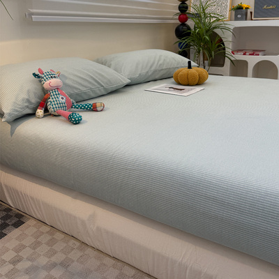 ins加厚磨毛纯棉床笠单件100全棉宿舍单人床垫床单防尘保护套床罩