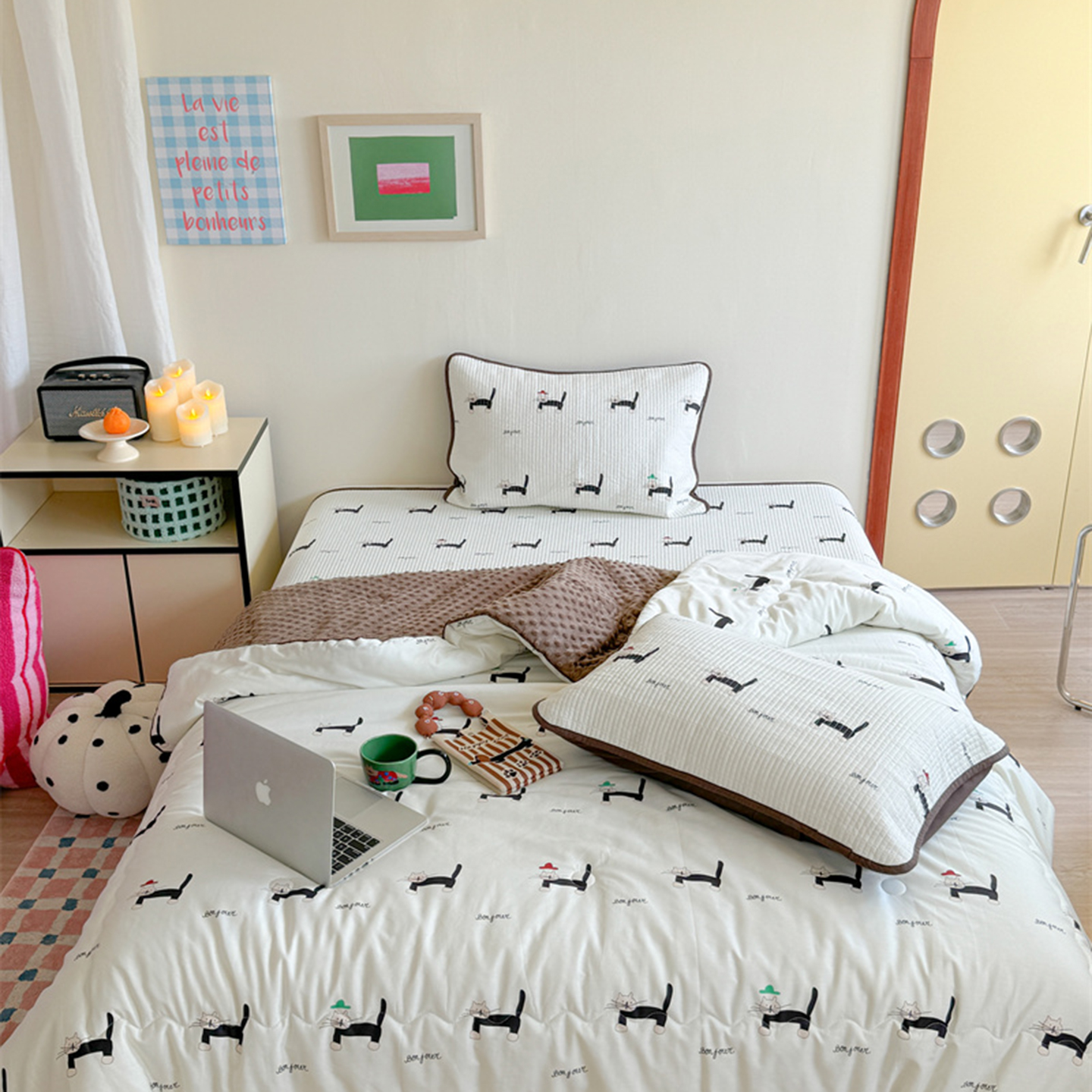 高端双面可用全棉夹棉床盖加厚防滑秋冬榻榻米炕单加大床单三件套