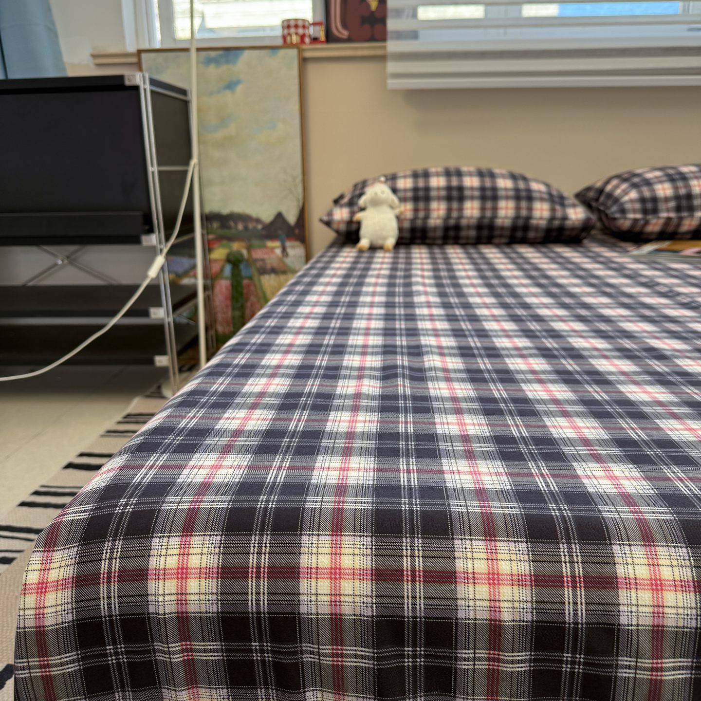 加厚磨毛纯棉床单单件100全棉纯色学生宿舍单双人被单枕套三件套3