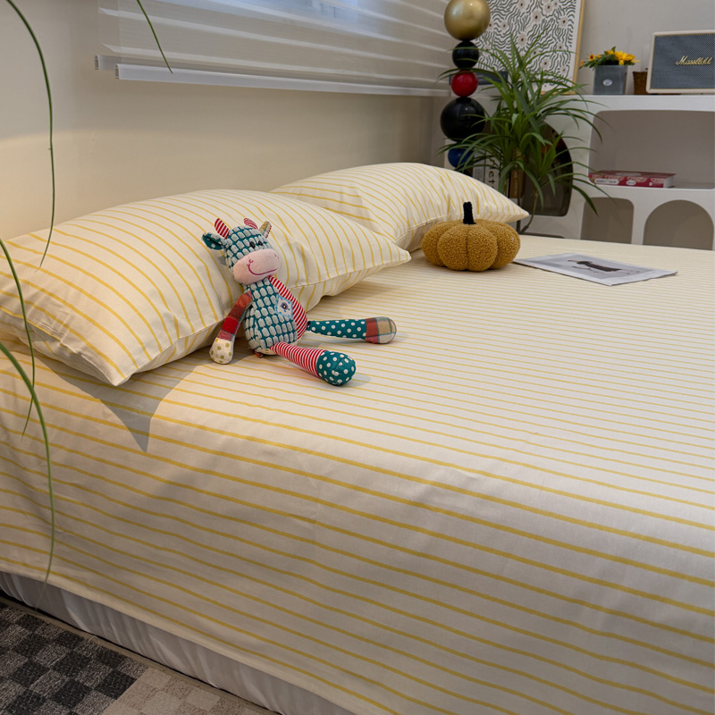 秋冬纯棉床单单件全棉简约格子被单单人学生宿舍垫单磨毛双人1.8m