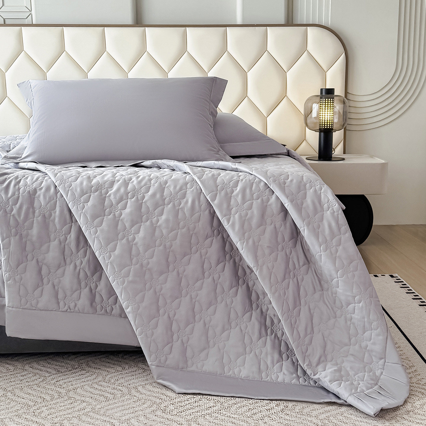 轻奢全棉长绒棉蚕丝床盖三件套纯色夹棉绗缝垫纯棉床单四季通用,床上用品,床盖,淘宝优惠券,粉丝福利购,淘宝优惠卷