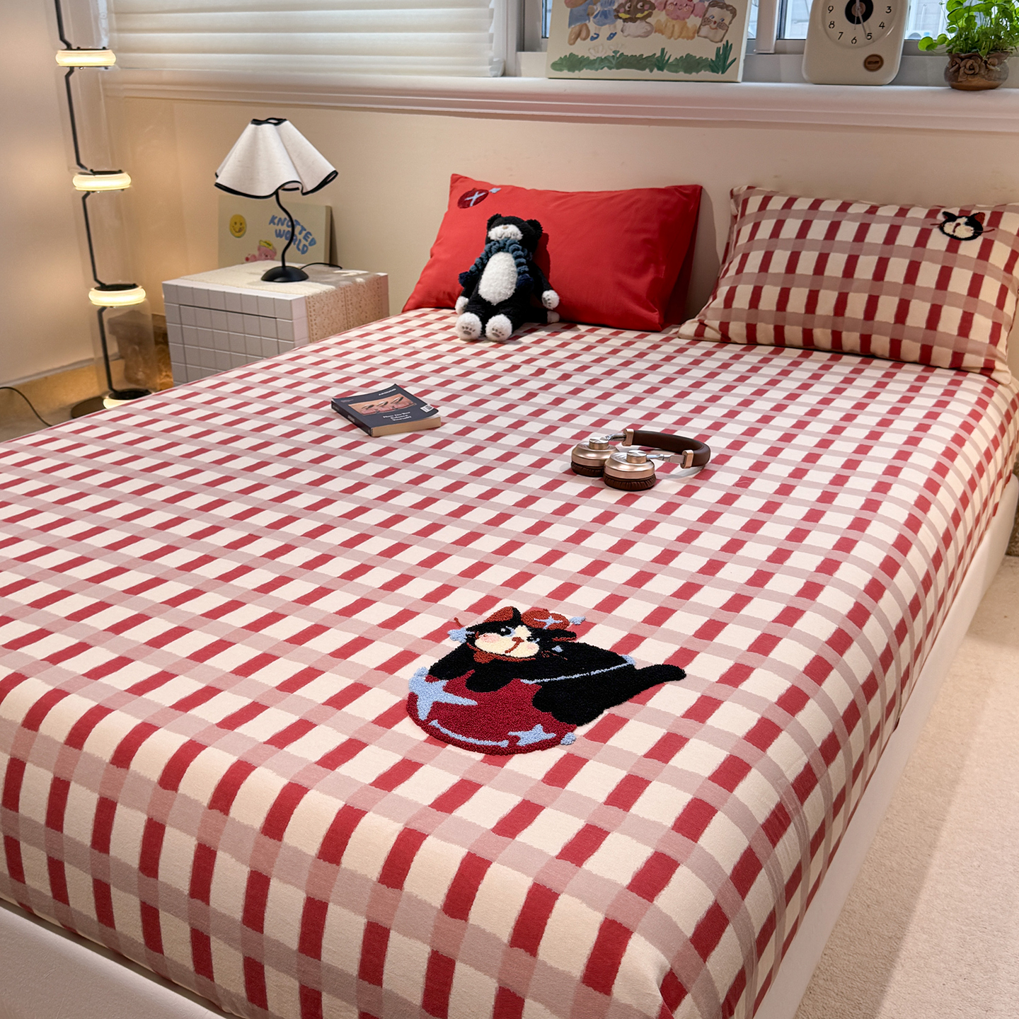 纯棉磨毛毛巾绣床单单件2025新款秋冬季加厚被单人儿童床笠三件套