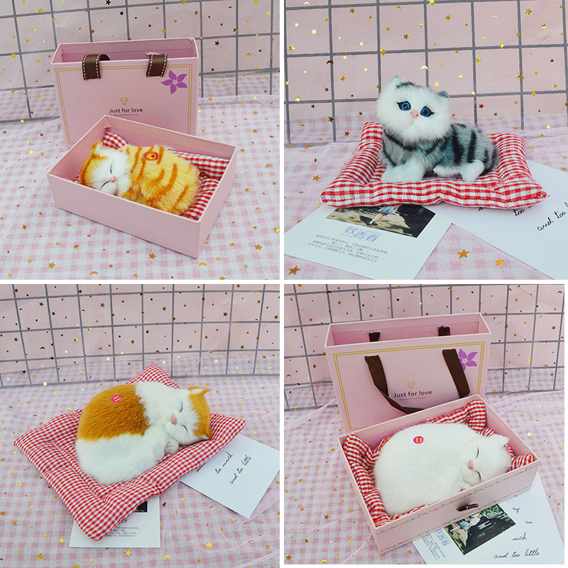 汽车仿真猫咪生日礼物送同学玩偶