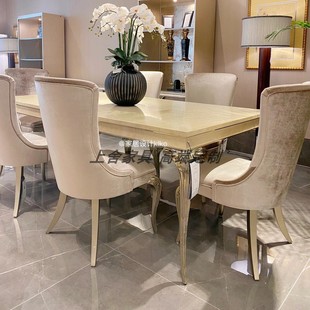 美克Cara美家餐桌美家家具美式轻奢设计餐桌现代简约实木餐桌椅