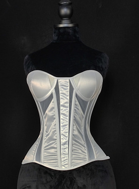 759胸杯网纱胸衣婚纱礼服打底透视清凉塑身衣胸衣束腰塑性上衣女
