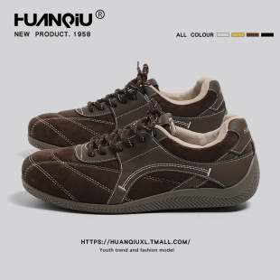 环球内增高休闲板鞋男2026新款轻便德训鞋复古百搭潮流赛车鞋男鞋