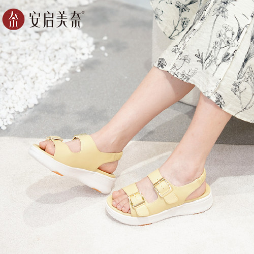 安启美奈夏季透气软底百搭凉鞋