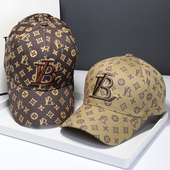 休闲百搭宽帽檐大头围鸭舌帽女 时尚 韩版 字母刺绣老花棒球帽子男士