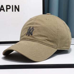 新款 刺绣软顶棒球帽子女ins潮流百搭休闲大头鸭舌帽男潮牌遮阳帽