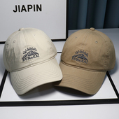 新款 时尚 刺绣鸭舌帽子女ins潮流百搭大头围显脸小软顶棒球帽男潮