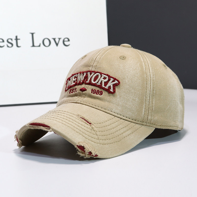 复古做旧破洞刺绣字母牛仔棒球帽子女软顶百搭鸭舌帽男潮流遮阳帽,服饰配件/皮带/帽子/围巾,帽子,淘宝优惠券,粉丝福利购,淘宝优惠卷