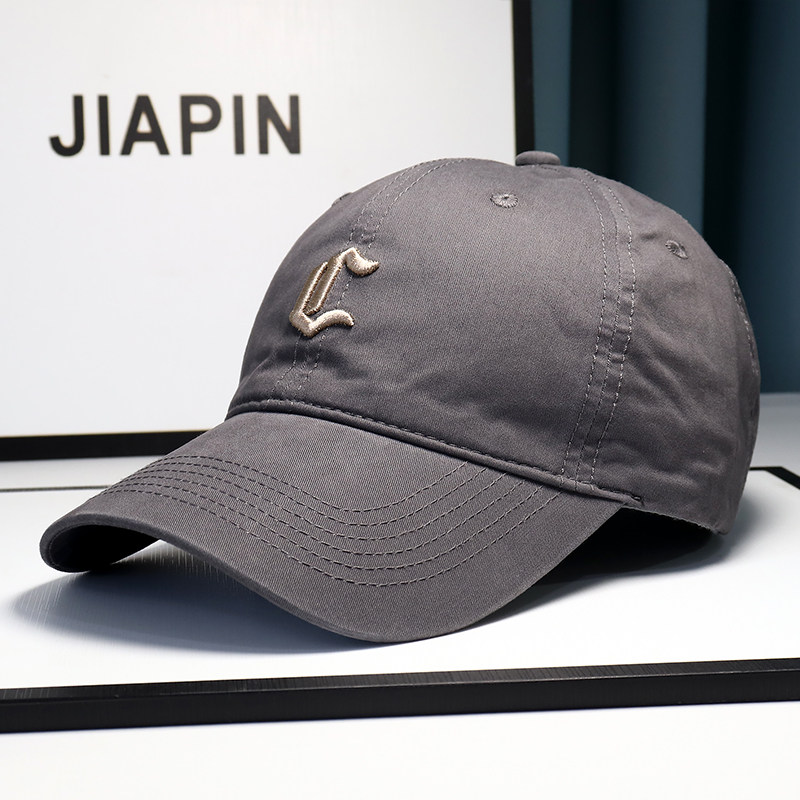时尚百搭立体刺绣鸭舌帽子男女通用高品质棉情侣显脸小弯檐棒球帽