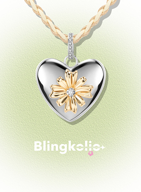 Blingkolio爱心雏菊绳编项链