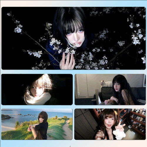 wallpaper氛围感女友视角美女鼠标垫超大号办公键盘定制电脑桌垫