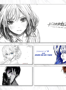 黑白鼠标垫热门电竞超大二次元动漫宿舍游戏电脑键盘耐脏书桌桌垫