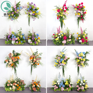 婚假花路引婚庆装饰花莫奈花园仿真花排花婚礼现场布置橱窗装饰订