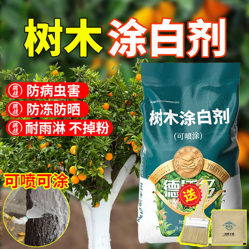 树木涂白剂树干果树防虫涂白剂大树刷白粉剂杀菌石灰粉石硫合剂