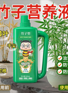 竹子专用营养液治叶子发黄小叶簕竹肥料盆栽室内水培米竹红观音竹