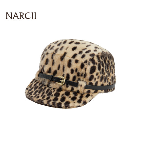 NARCII「五片帽」柔性豹纹原创设计豹纹麂皮帽子生日礼物 新品