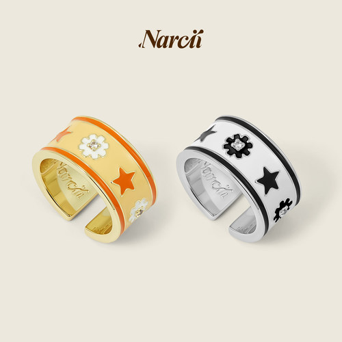 NARCII星星祭司戒指女小众个性星星复古滴油轻奢开口戒生日礼物