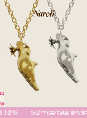 NARCII穆勒鞋项链小众设计复古锁骨链秋冬新款鞋子项链生日礼物