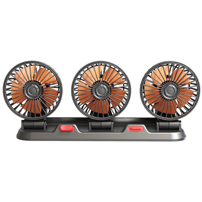 车载风扇12v.24v 车用双头风扇夏季USB电风扇 汽车便携式货车迷你