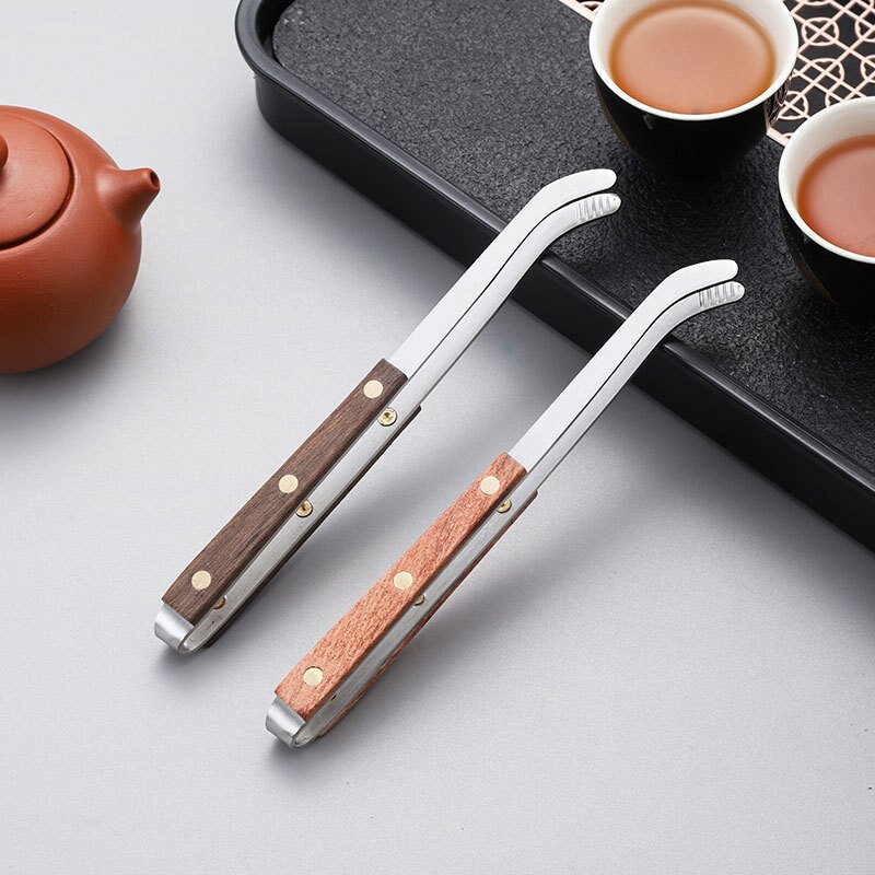 新款不锈钢茶道六君子套装钢木结合茶夹养壶笔功夫茶具配件六君子图片