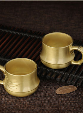 黄铜摆件家居摆件铜工艺品茶杯酒杯竹节杯