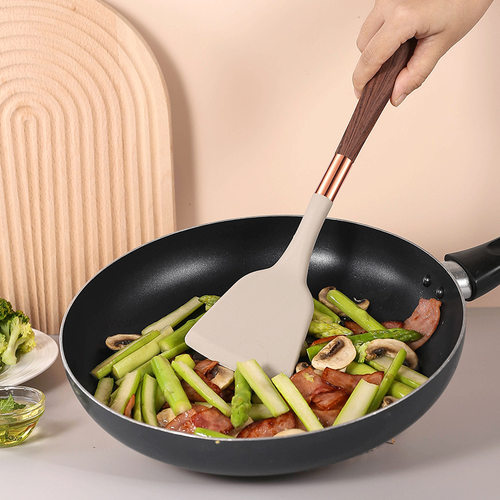 木纹硅胶厨具套装10件套耐高温不粘锅铲汤勺厨具套装kitchen set