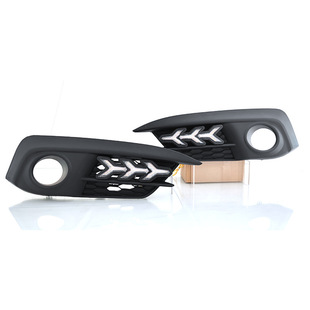 LED日间行车灯 18款 适用于十代思域日行灯前雾灯改装 流水转向灯16