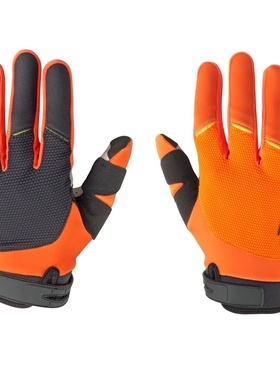 款ktm橙色动力越野摩托车骑行手套可触屏防滑耐磨长指手套