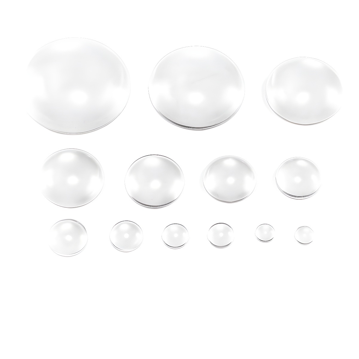 时光宝石玻璃贴片 DIY饰品配件圆形专用白胚扁圆水晶凹凸玻璃贴片