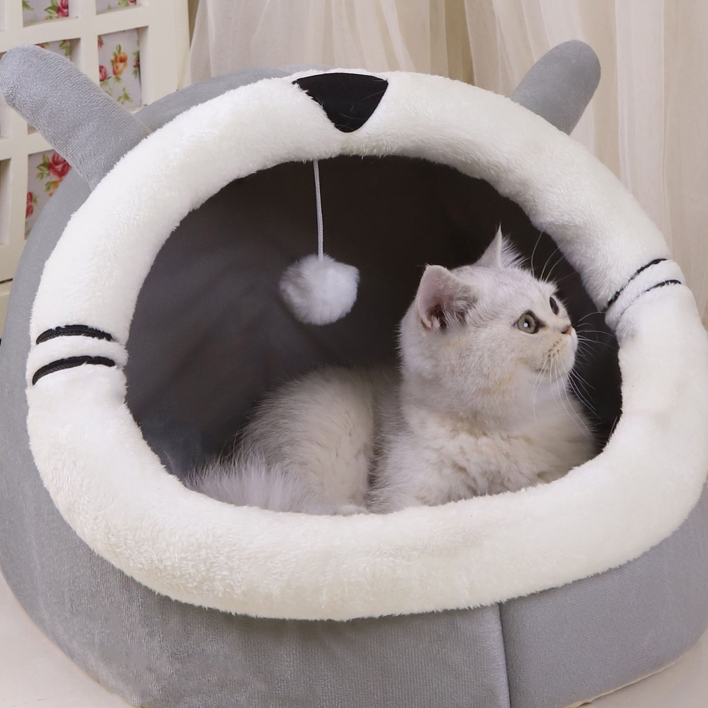 冬季保暖宠物窝贝壳半封闭式猫窝长毛绒加厚猫咪窝半包围狗窝狗床,宠物/宠物食品及用品,猫笼子/猫别墅,淘宝优惠券,粉丝福利购,淘宝优惠卷