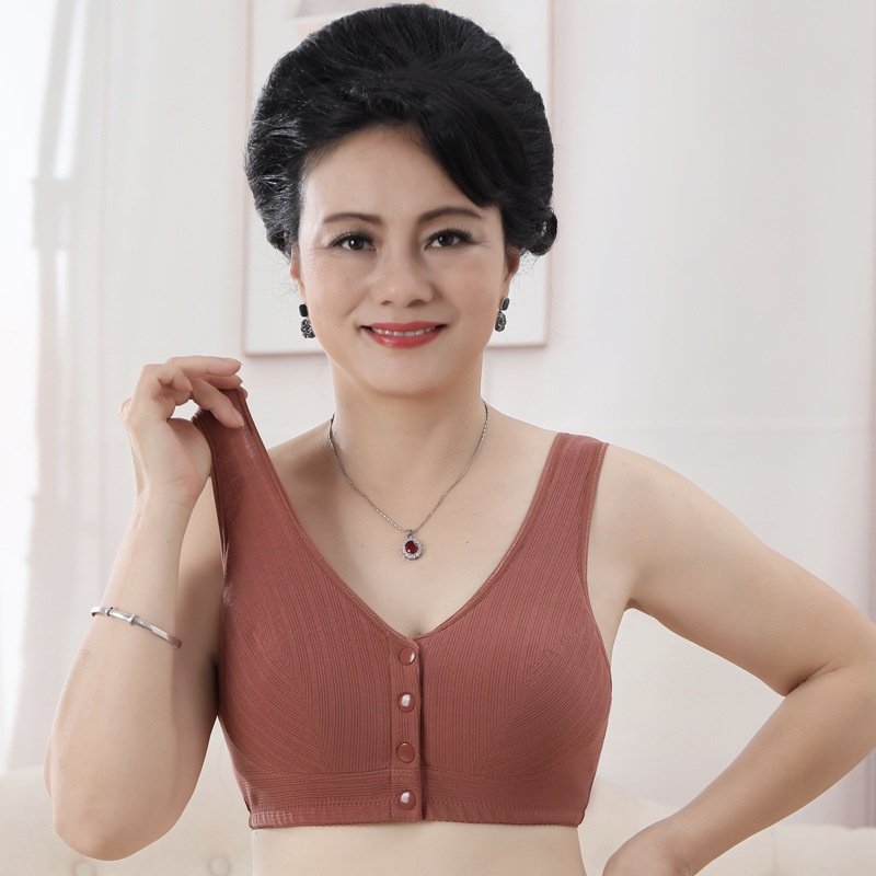 中老年文胸背心内衣无钢圈前开扣螺纹棉老人胸罩妈妈文胸大码,女士内衣/男士内衣/家居服,少女文胸,淘宝优惠券,粉丝福利购,淘宝优惠卷